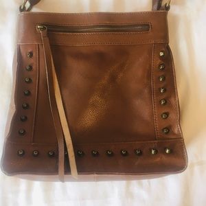 Lucky Brand crossbody handbag brown leather square